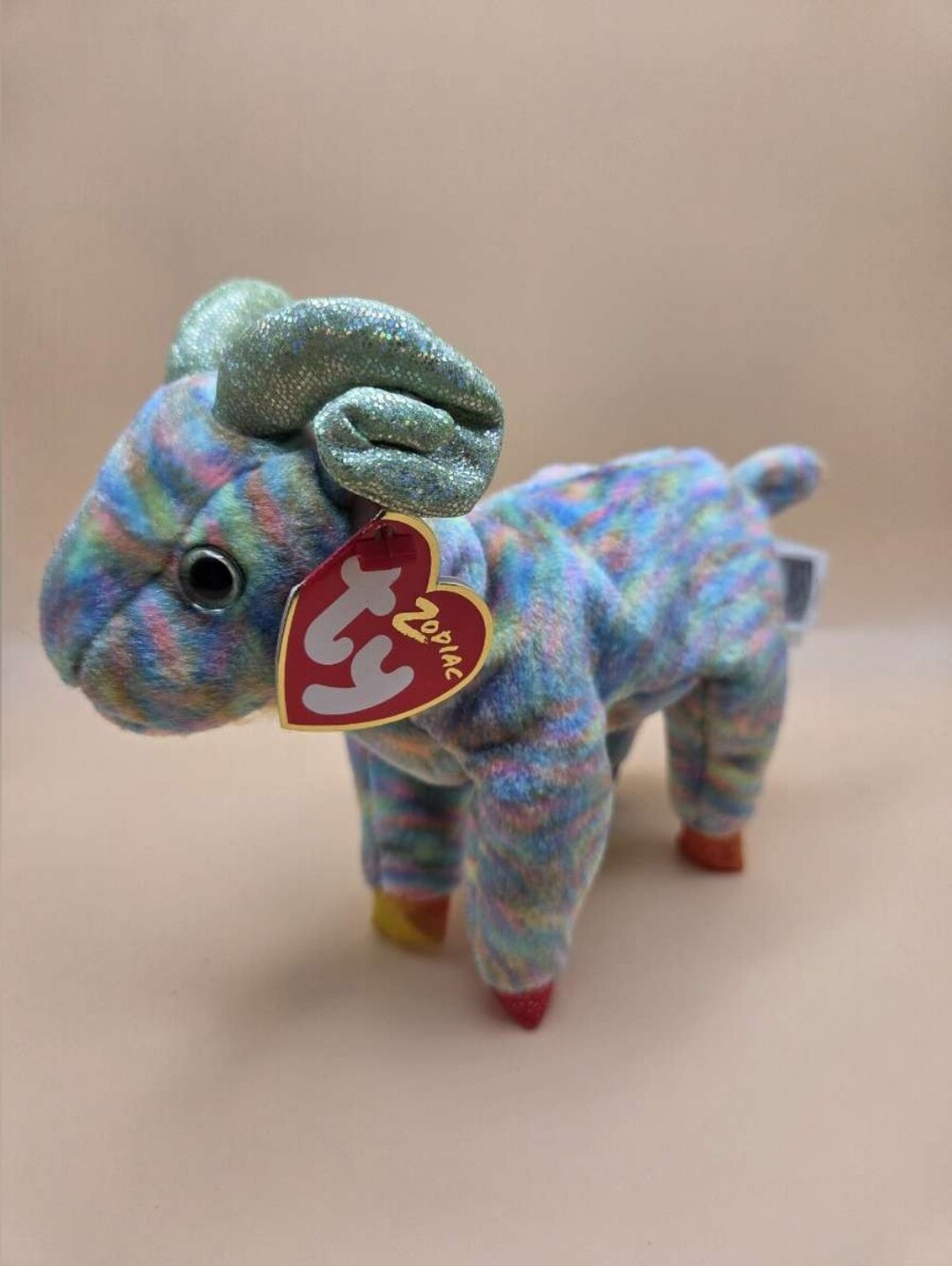 Ty Beanie Babies Zodiac Collection Goat Plush | Metallic Horns & Tags